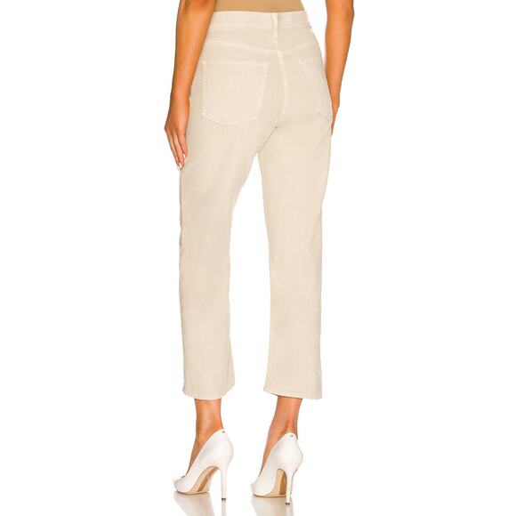 Mother The Ditcher Crop Jeans Chalk It Up Beige Straight Leg High Waist SZ 25 - Picture 3 of 9
